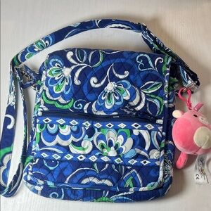 Vera Bradley Blue and Green Patterned Crossbody Bag